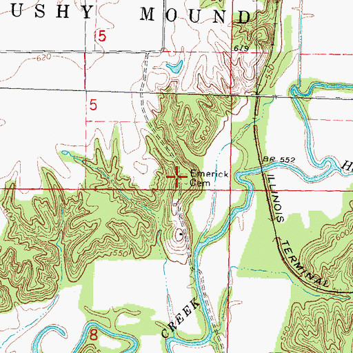Topographic Map of Emerick Cemetery, IL