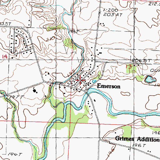 Topographic Map of Emerson, IL