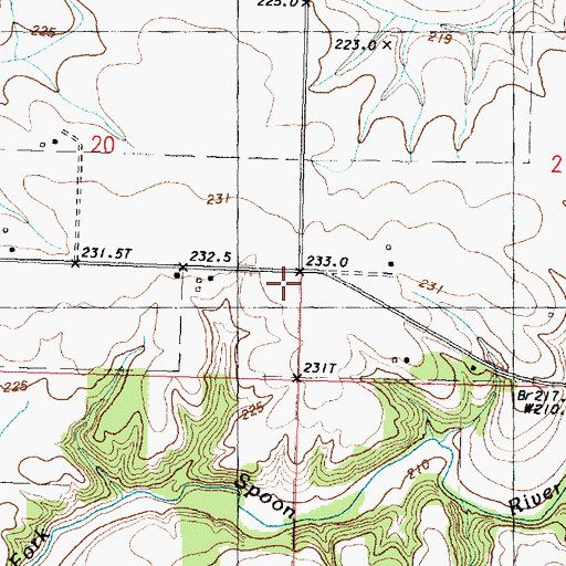 Topographic Map of Emerson School (historical), IL