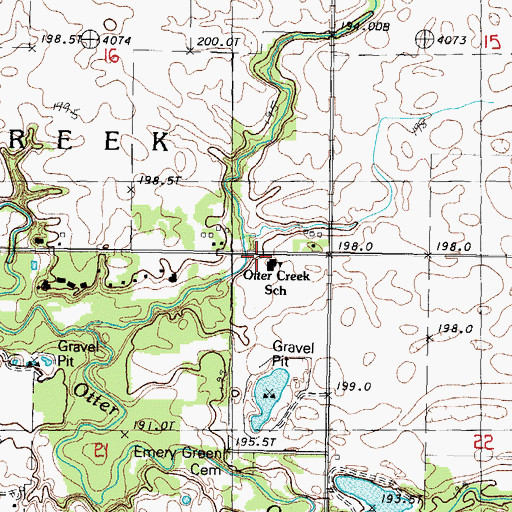 Topographic Map of Otter Creek-Hyatt Elementary School, IL