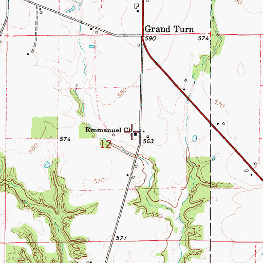 Topographic Map of Emmanuel United Methodist Church, IL