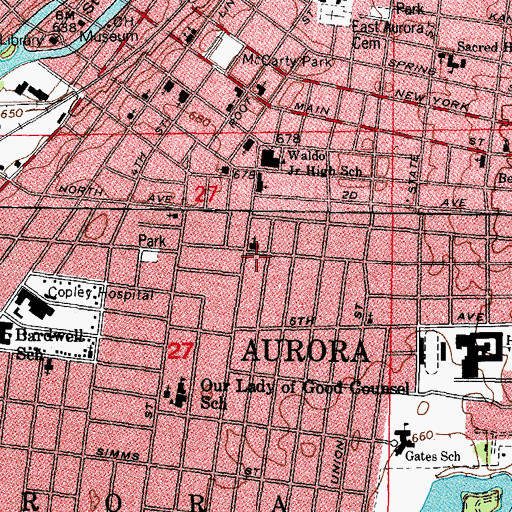 Topographic Map of Emmanuel School, IL