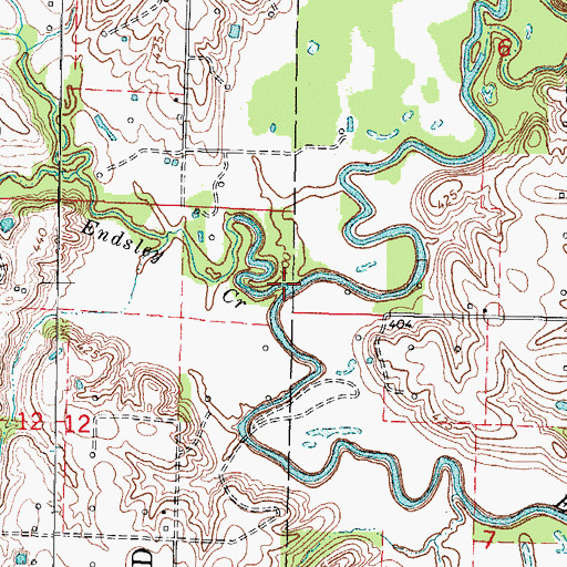 Topographic Map of Endsley Creek, IL