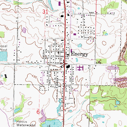 Topographic Map of Energy, IL