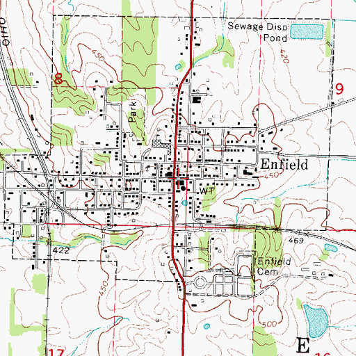 Topographic Map of Enfield, IL