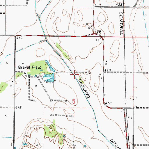 Topographic Map of England Ditch, IL