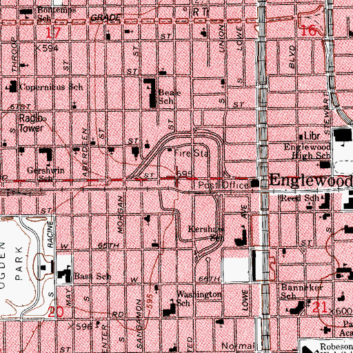 Topographic Map of Englewood, IL