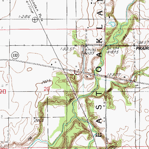 Topographic Map of Enode School (historical), IL