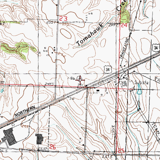 Topographic Map of Enslow School (historical), IL