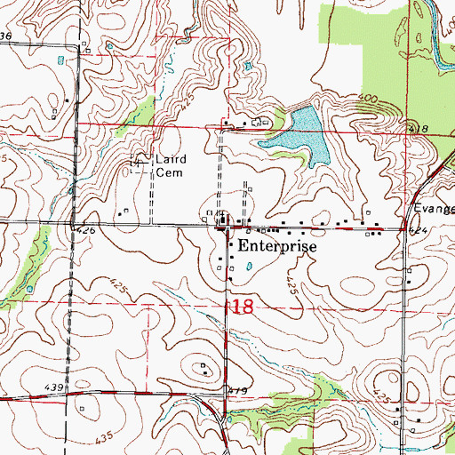 Topographic Map of Enterprise, IL