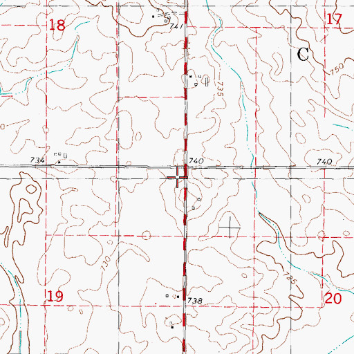 Topographic Map of Enterprise School (historical), IL