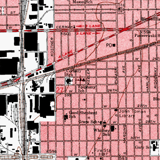 Topographic Map of Epiphany School, IL