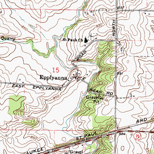 Topographic Map of Epplyanna, IL