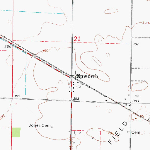 Topographic Map of Epworth, IL