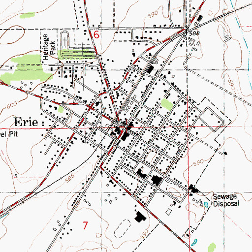 Topographic Map of Erie, IL