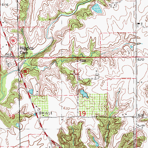 Topographic Map of Eshom School (historical), IL