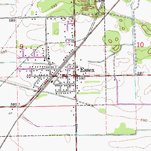 Topographic Map of Essex, IL