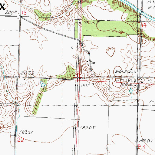 Topographic Map of Essex Grove School (historical), IL