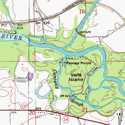 Topographic Map of Essigs Point, IL
