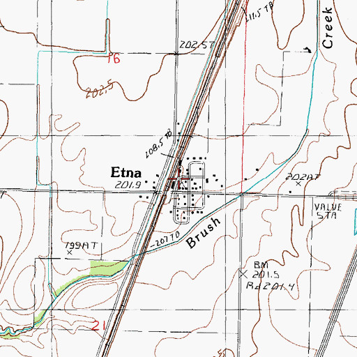 Topographic Map of Etna, IL