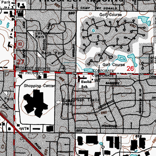 Topographic Map of Euclid Elementary School, IL