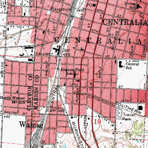 Topographic Map of Field Elementary School, IL