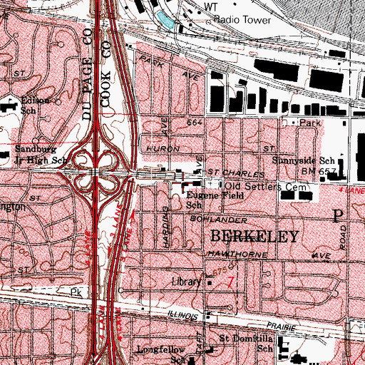 Topographic Map of Eugene Field School, IL