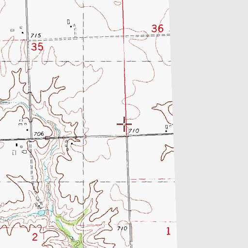 Topographic Map of Eugene School (historical), IL