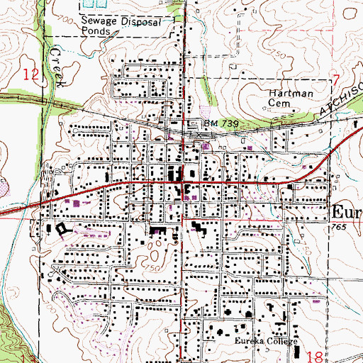 Topographic Map of Eureka, IL