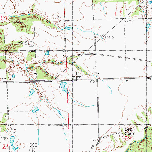Topographic Map of Eureka School (historical), IL