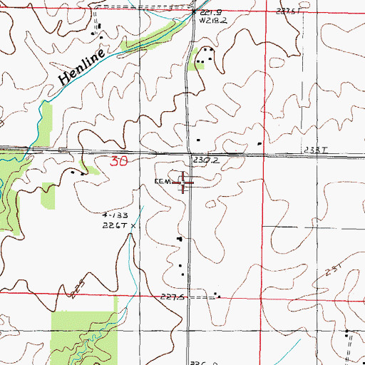 Topographic Map of Evergreen Cemetery, IL