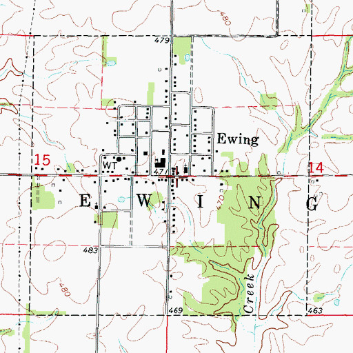 Topographic Map of Ewing, IL