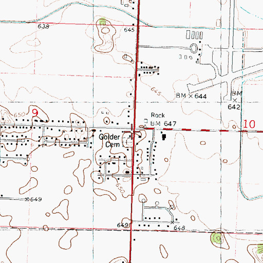 Topographic Map of Excelsior School (historical), IL