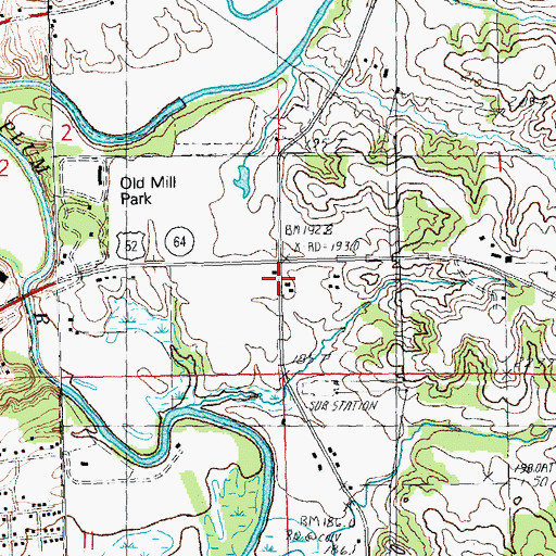 Topographic Map of Excelsior School (historical), IL