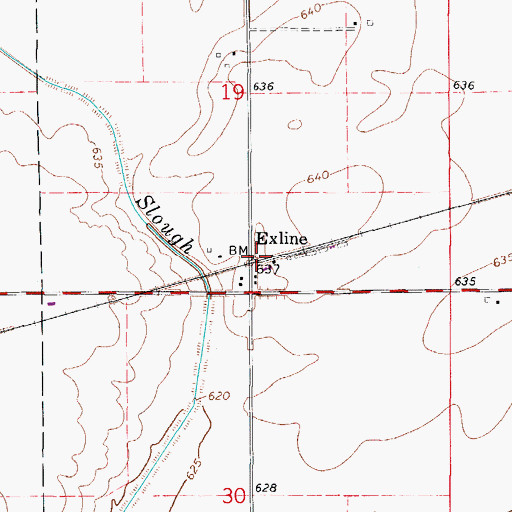 Topographic Map of Exline, IL