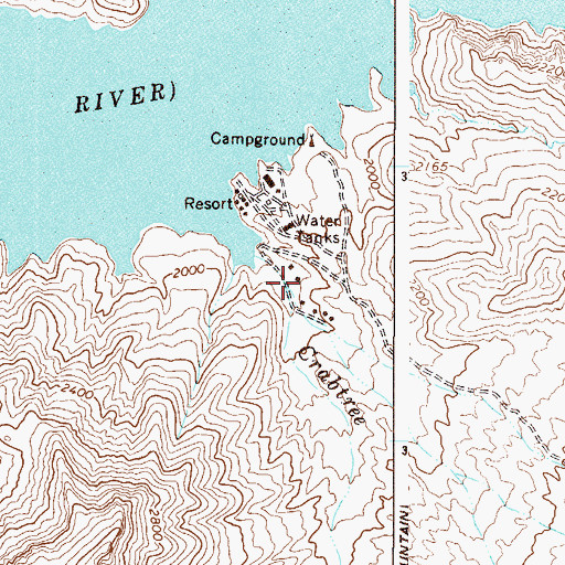 Topographic Map of Crabtree Wash Recreation Residences, AZ