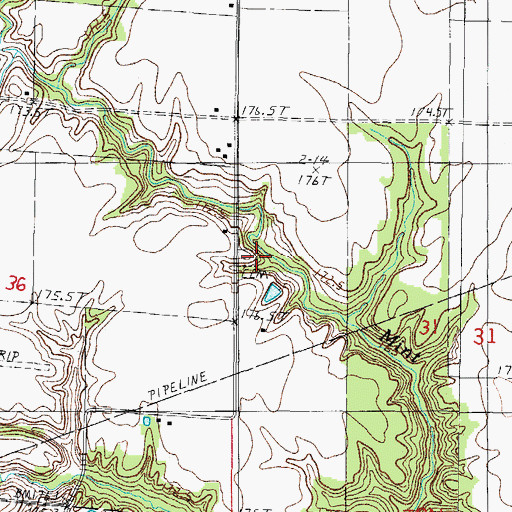 Topographic Map of Fairfield Church (historical), IL
