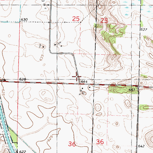 Topographic Map of Fairfield Church (historical), IL