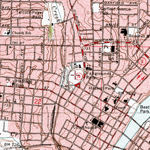 Topographic Map of Fairgrounds Park, IL