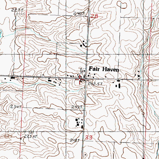Topographic Map of Fair Haven, IL