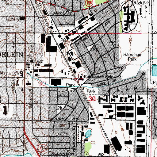 Topographic Map of Fairhaven School, IL