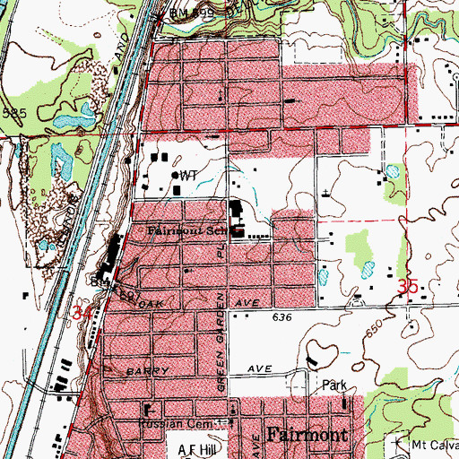 Topographic Map of Fairmont Junior High School, IL