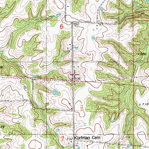 Topographic Map of Fairmount School (historical), IL