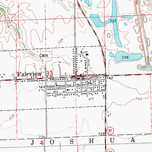 Topographic Map of Fairview, IL