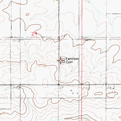 Topographic Map of Fairview Cemetery, IL