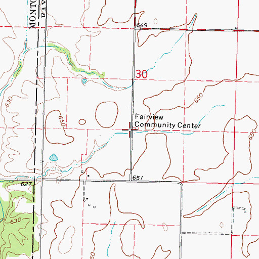 Topographic Map of Fairview Community Center, IL