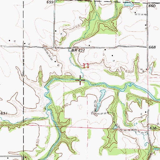 Topographic Map of Fairview Drain, IL