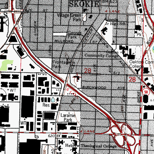 Topographic Map of Fairview North School, IL