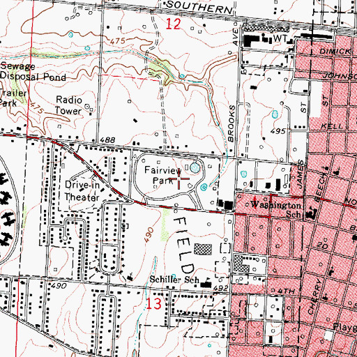 Topographic Map of Fairview Park, IL