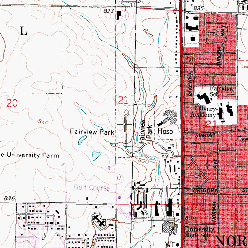 Topographic Map of Fairview Park, IL